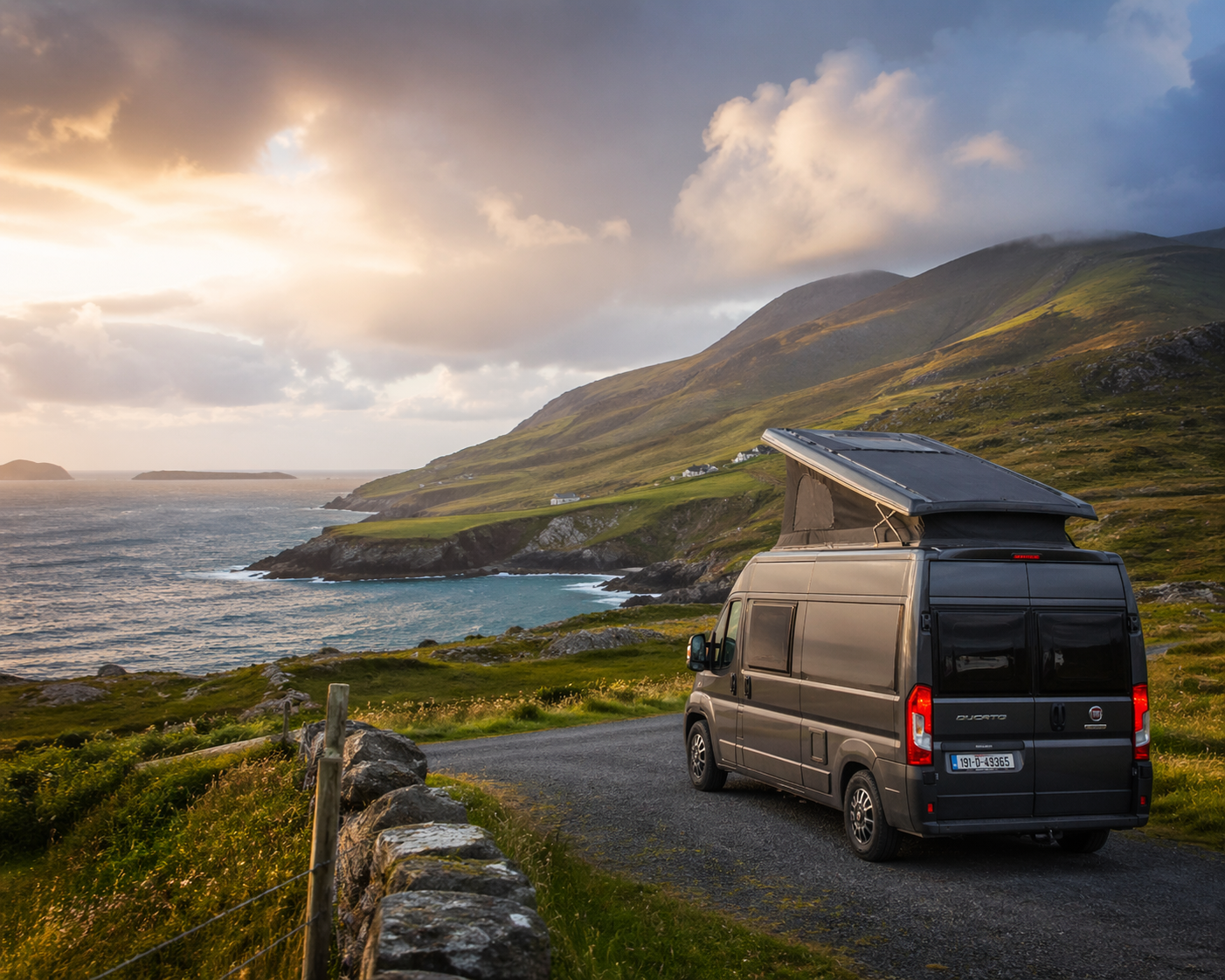 Campervan on the Irish coast